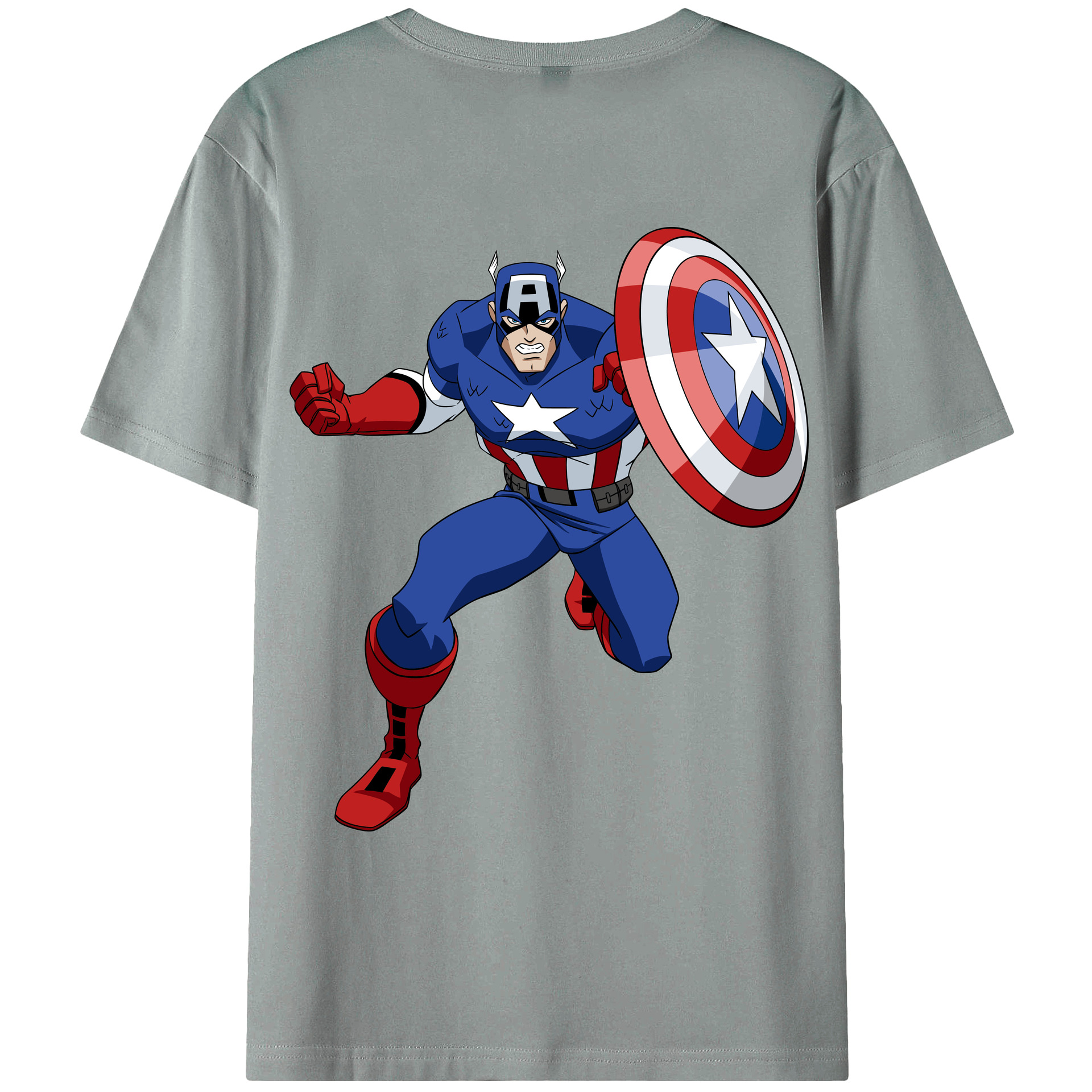 （画像用） アベンジャーズ The Avengers 綿100％ メンズ半袖Tシャツ（バックプリント） 通気性